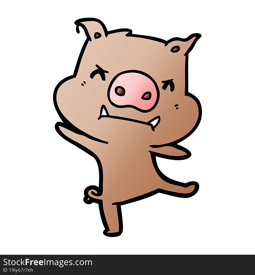 angry cartoon pig. angry cartoon pig