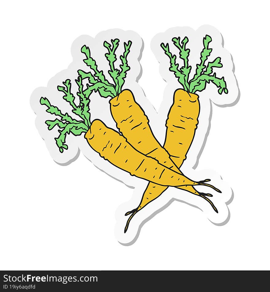 sticker of a cartoon carrots