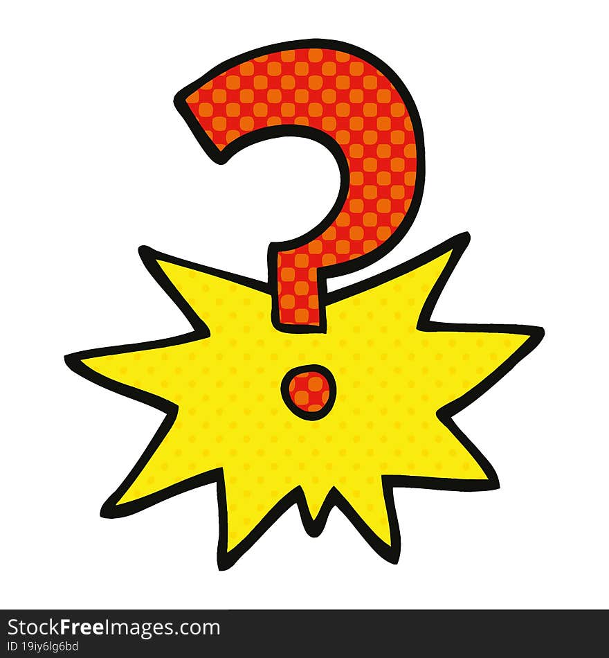 Comic Book Style Cartoon Question Mark