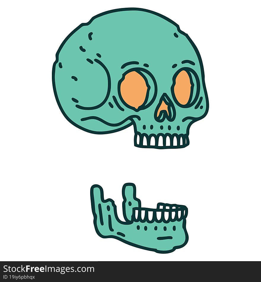 Tattoo Style Icon Of A Skull