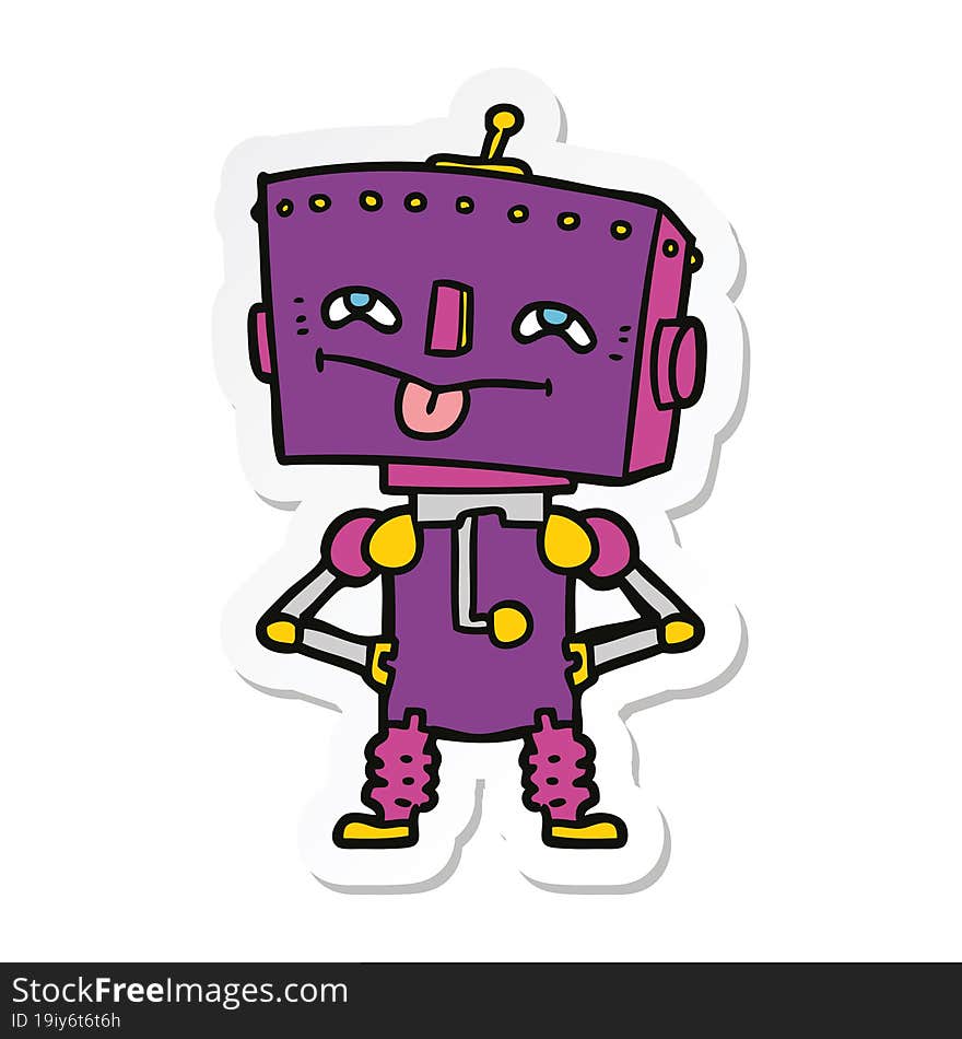 sticker of a cartoon robot