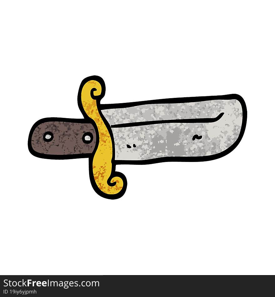 grunge textured illustration cartoon small dagger