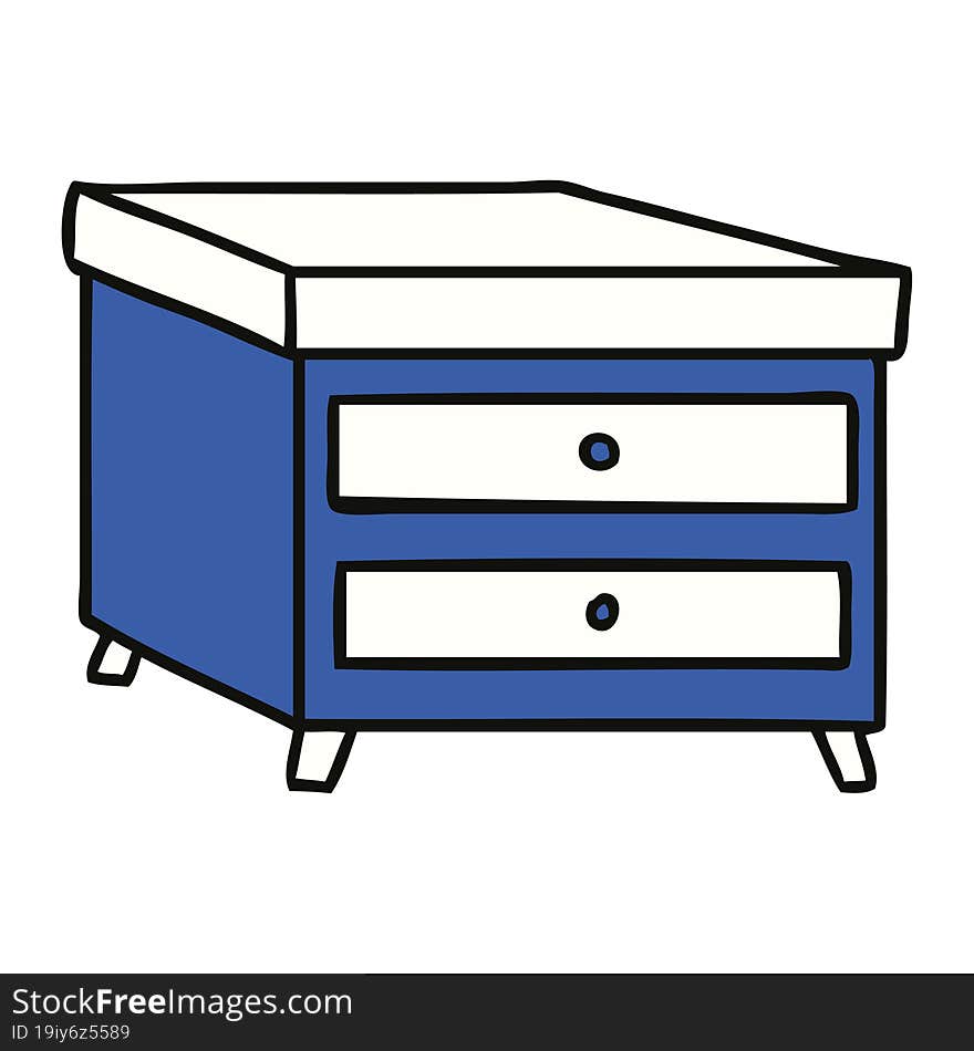 cartoon doodle of a bedside table