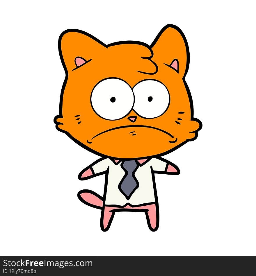 cartoon nervous business cat. cartoon nervous business cat