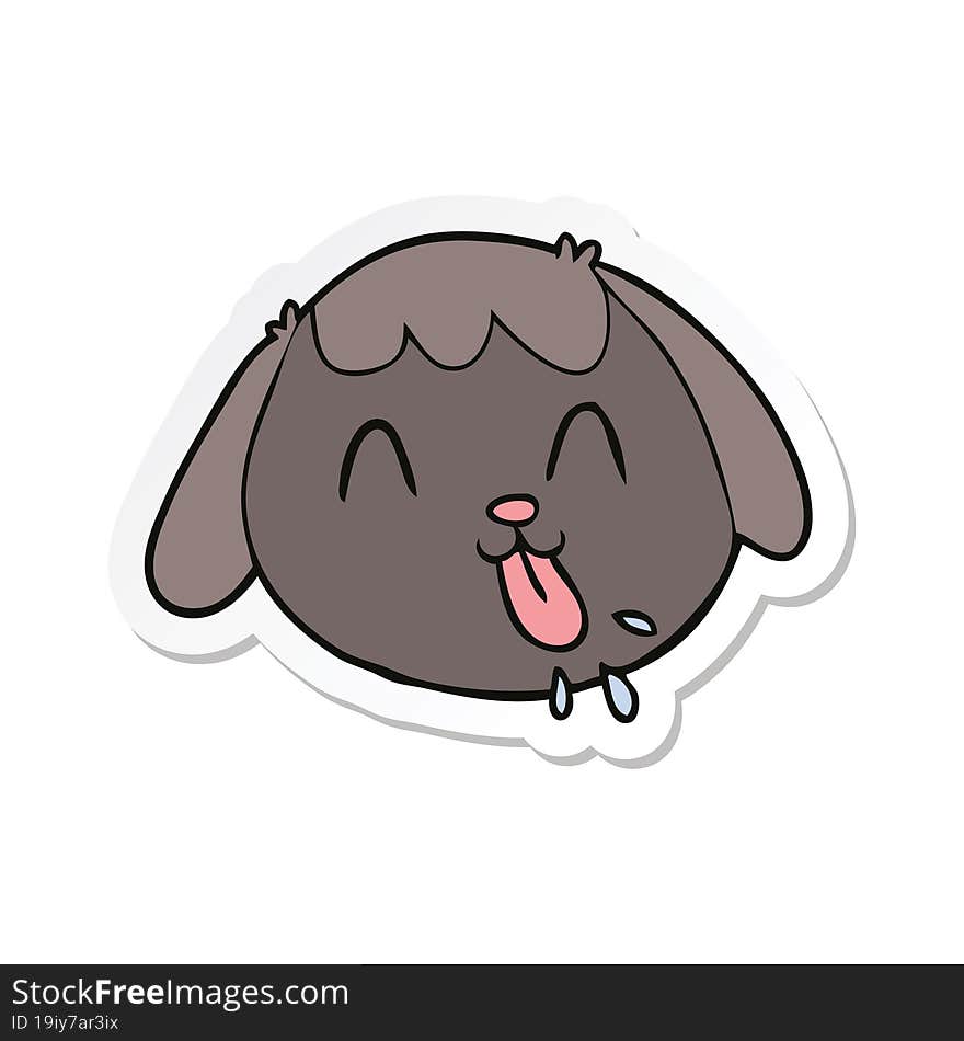 sticker of a cartoon dog face