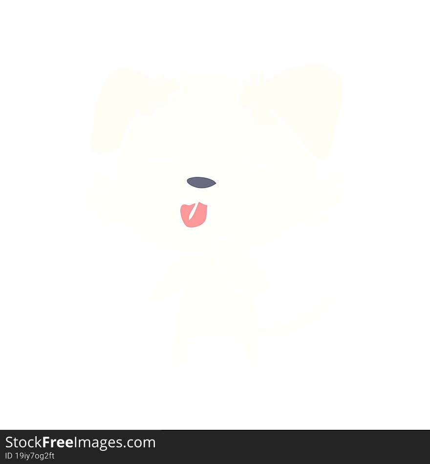 flat color style cartoon dog sticking out tongue