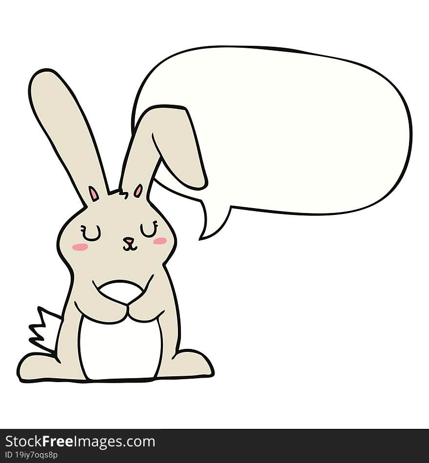 cartoon rabbit with speech bubble. cartoon rabbit with speech bubble