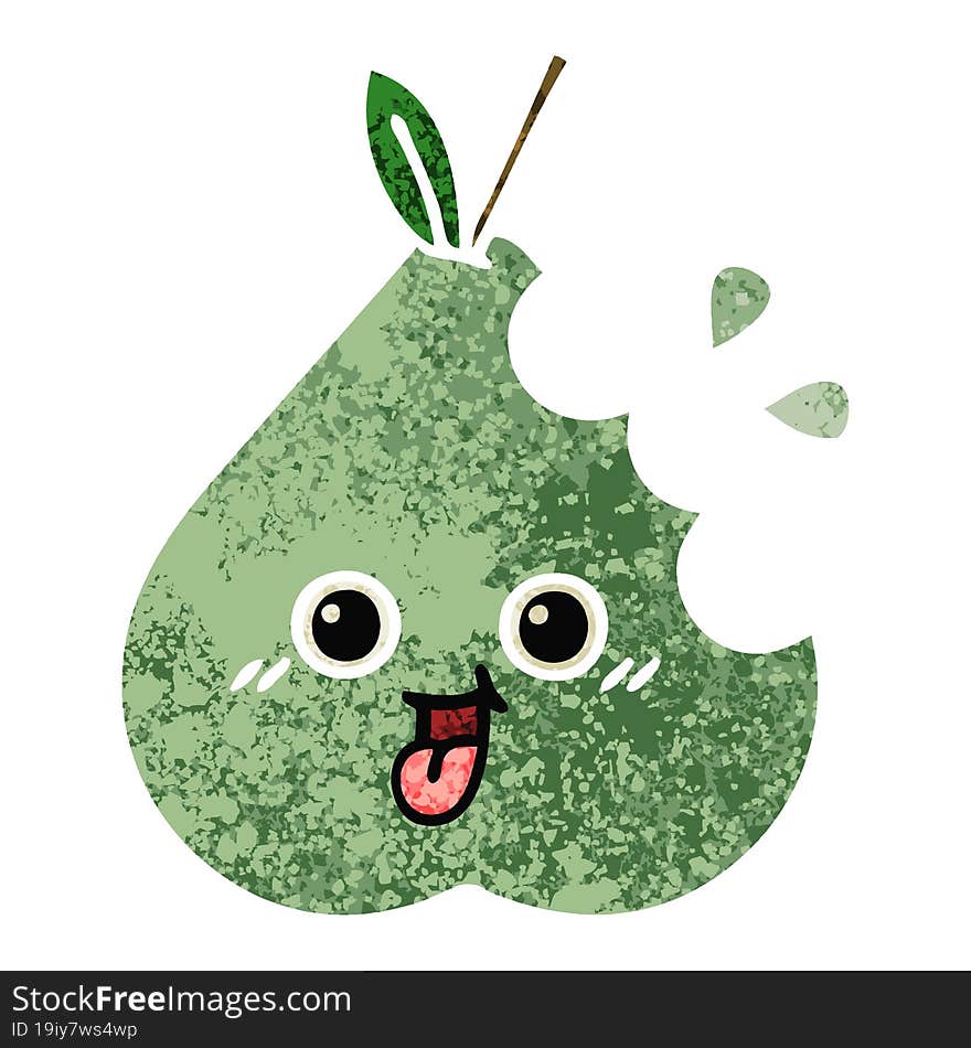 Retro Illustration Style Cartoon Pear