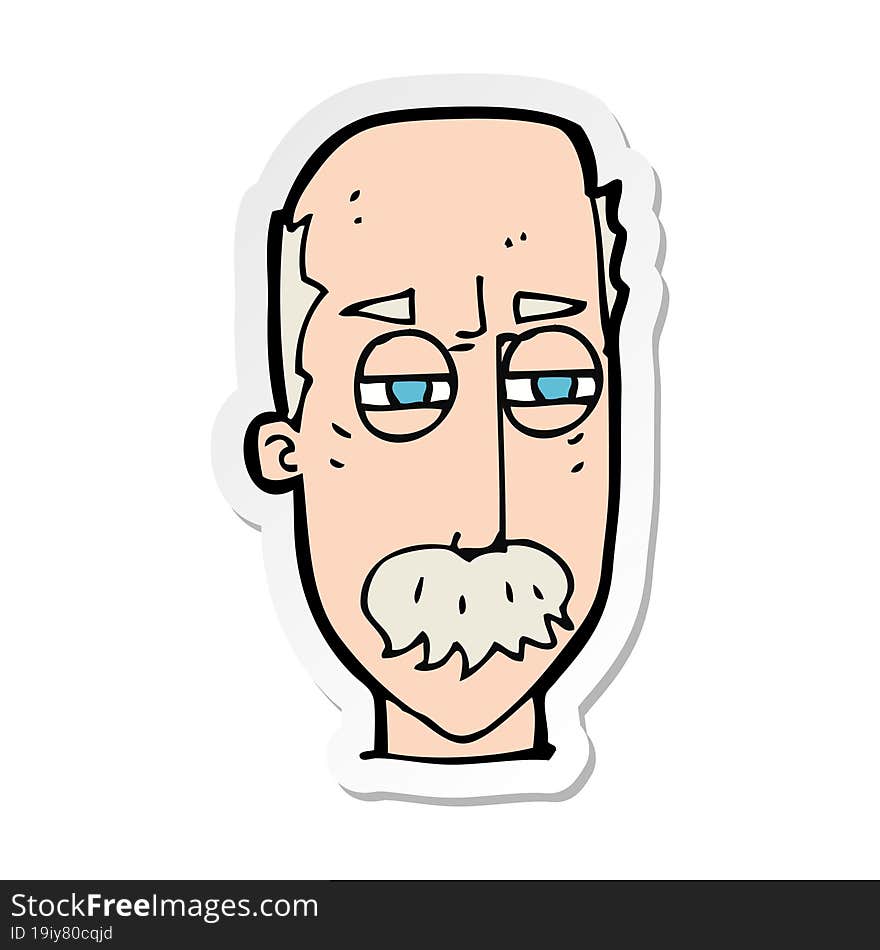 sticker of a cartoon annoyed old man