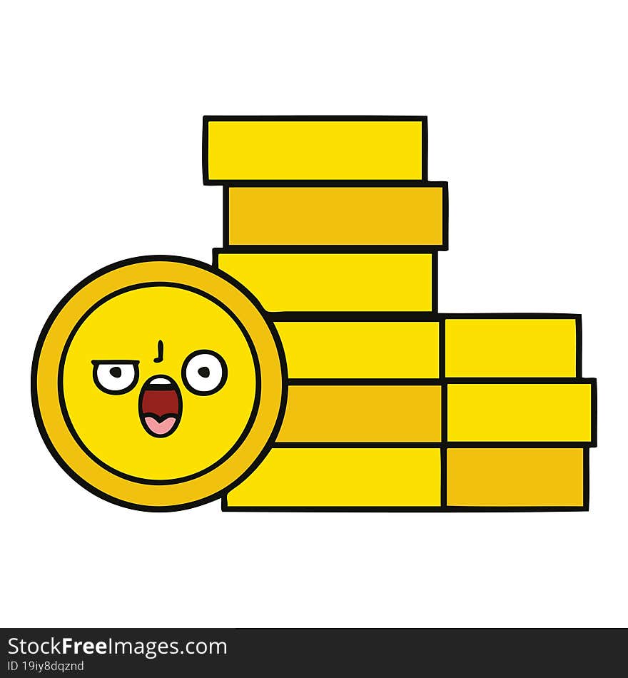 cute cartoon of a coins. cute cartoon of a coins