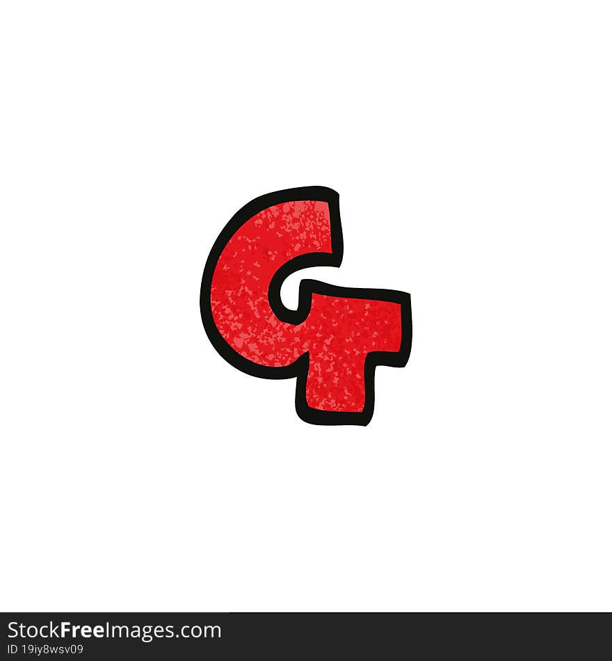 cartoon doodle letter g