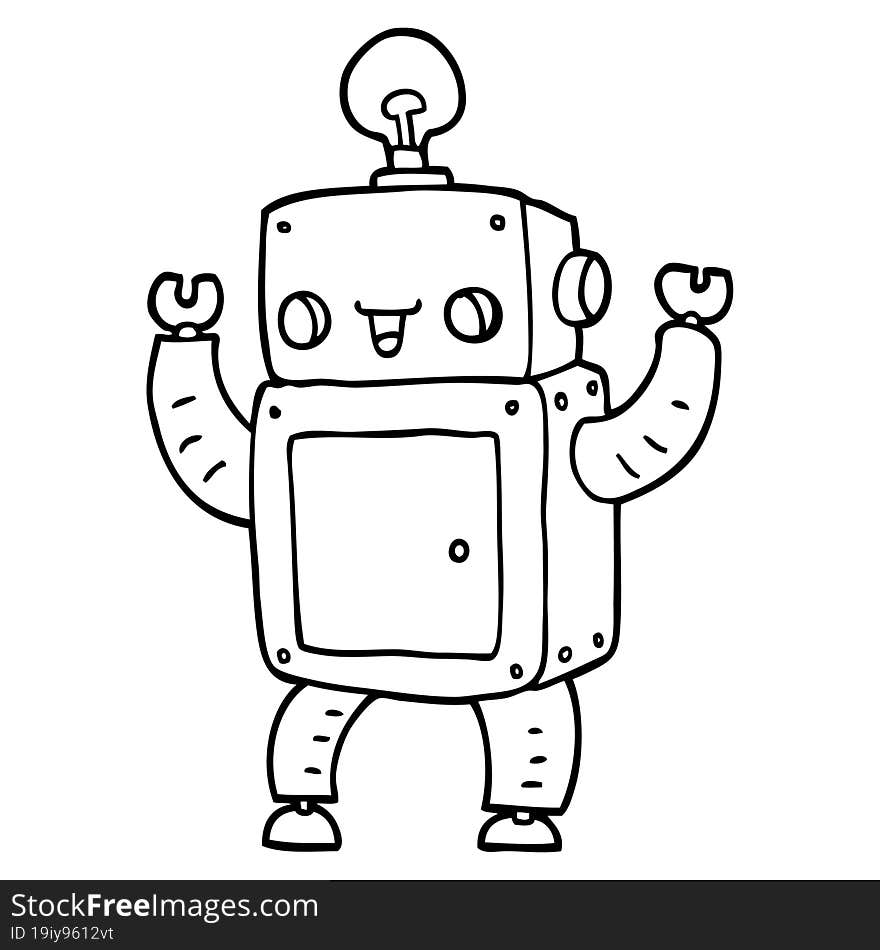 Cartoon Happy Robot