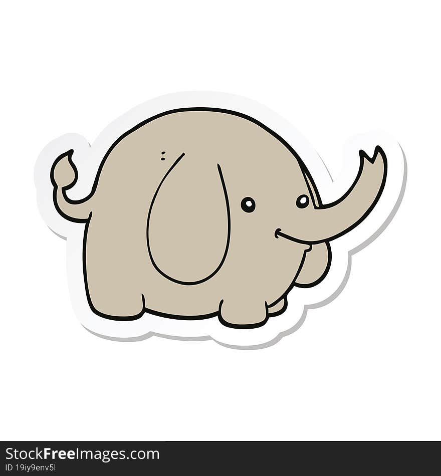 Sticker Of A Cartoon Elephant