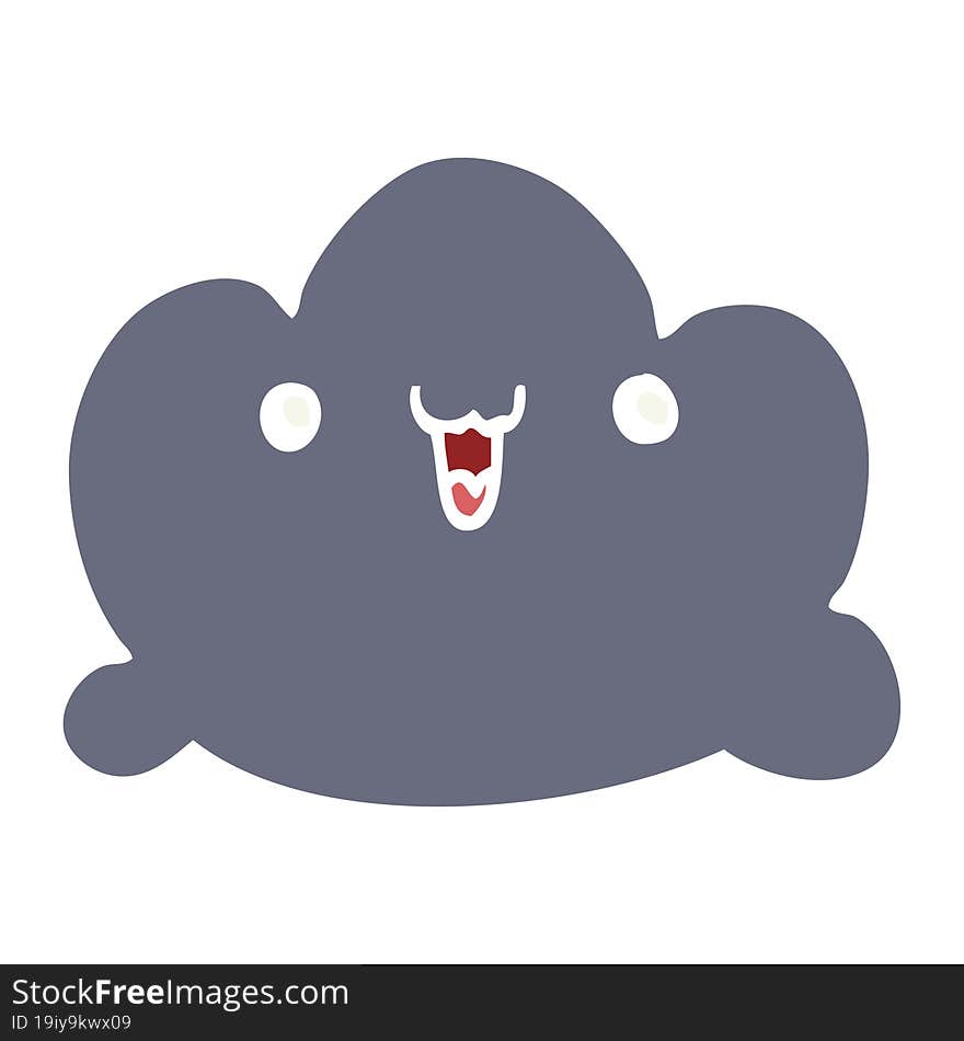 flat color style cartoon cloud