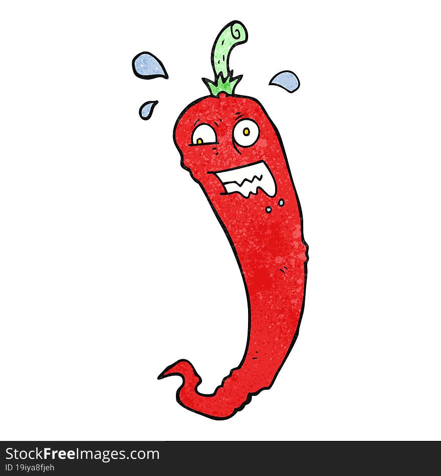 hot chilli pepper textured cartoon