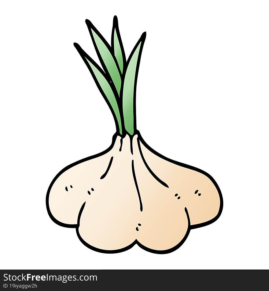 cartoon doodle garlic bulb