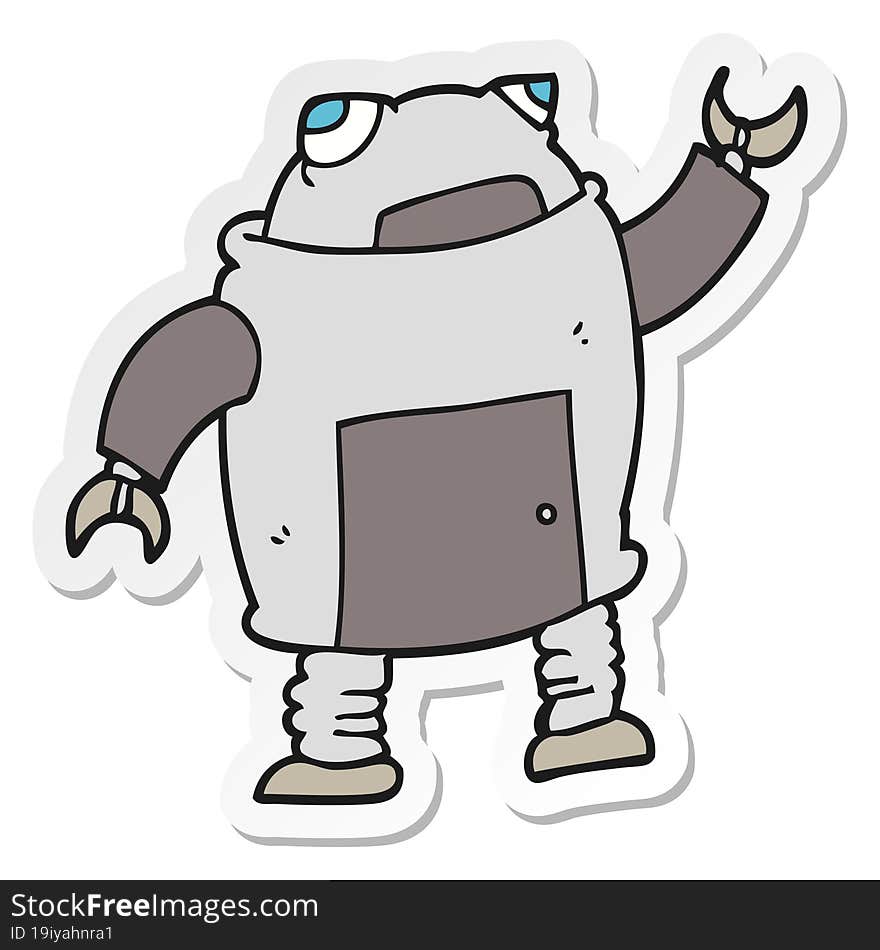 Sticker Of A Cartoon Robot