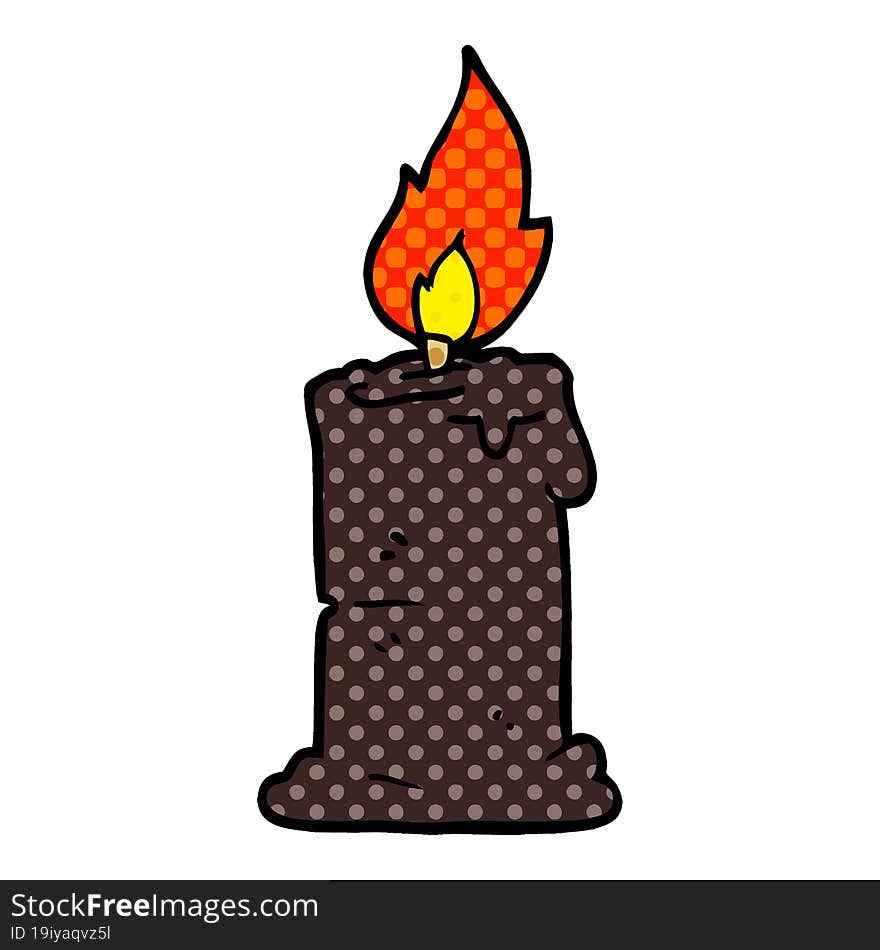 cartoon doodle burning candle