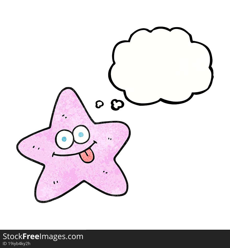 Thought Bubble Textured Cartoon Starfish