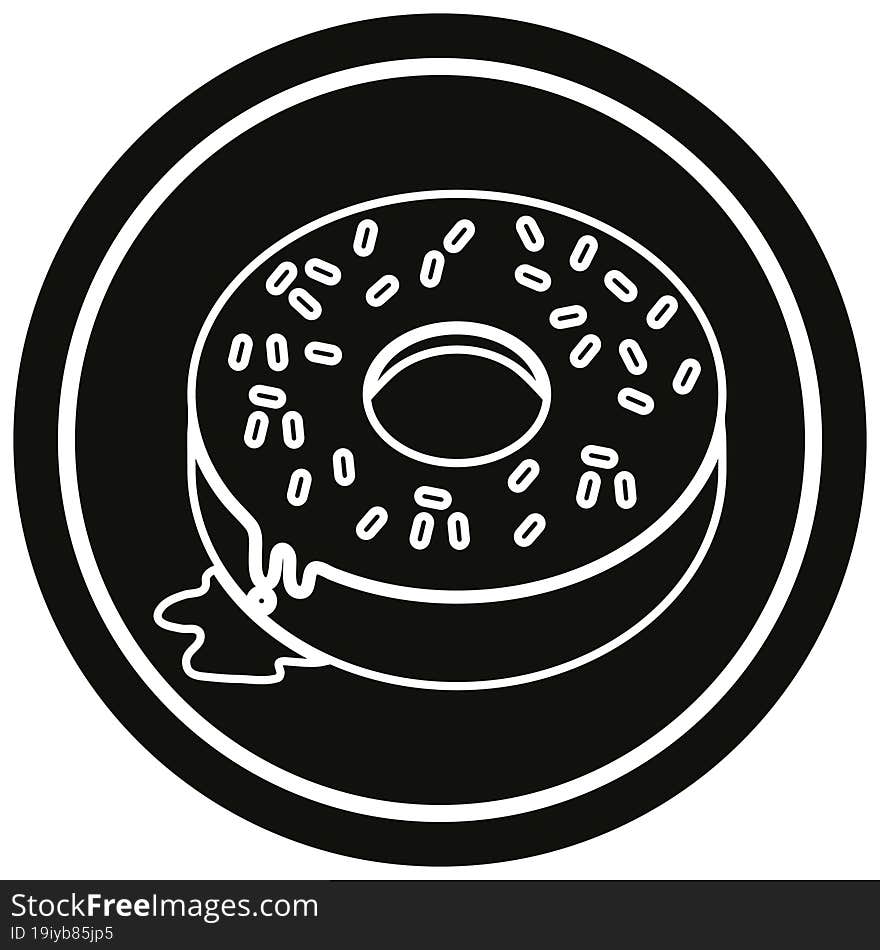 Tasty donut circular symbol