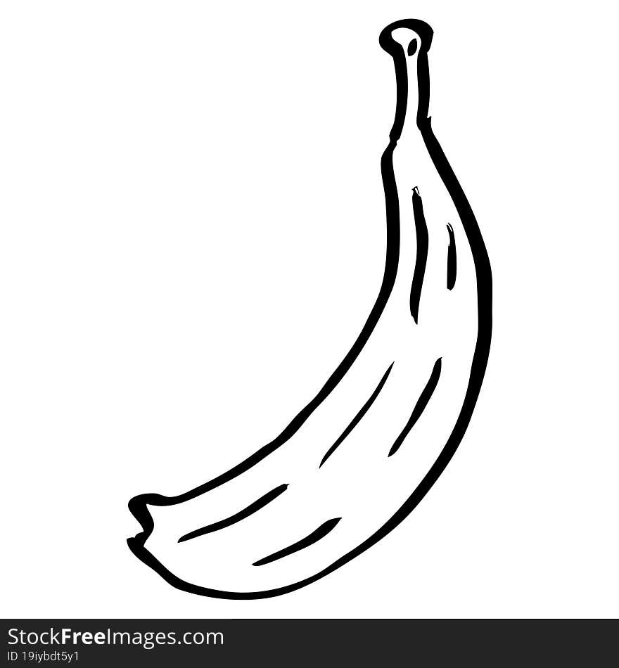 line drawing cartoon banana