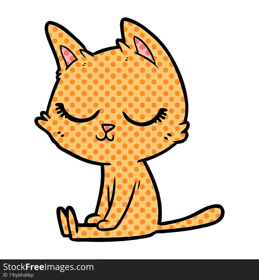 calm cartoon cat. calm cartoon cat