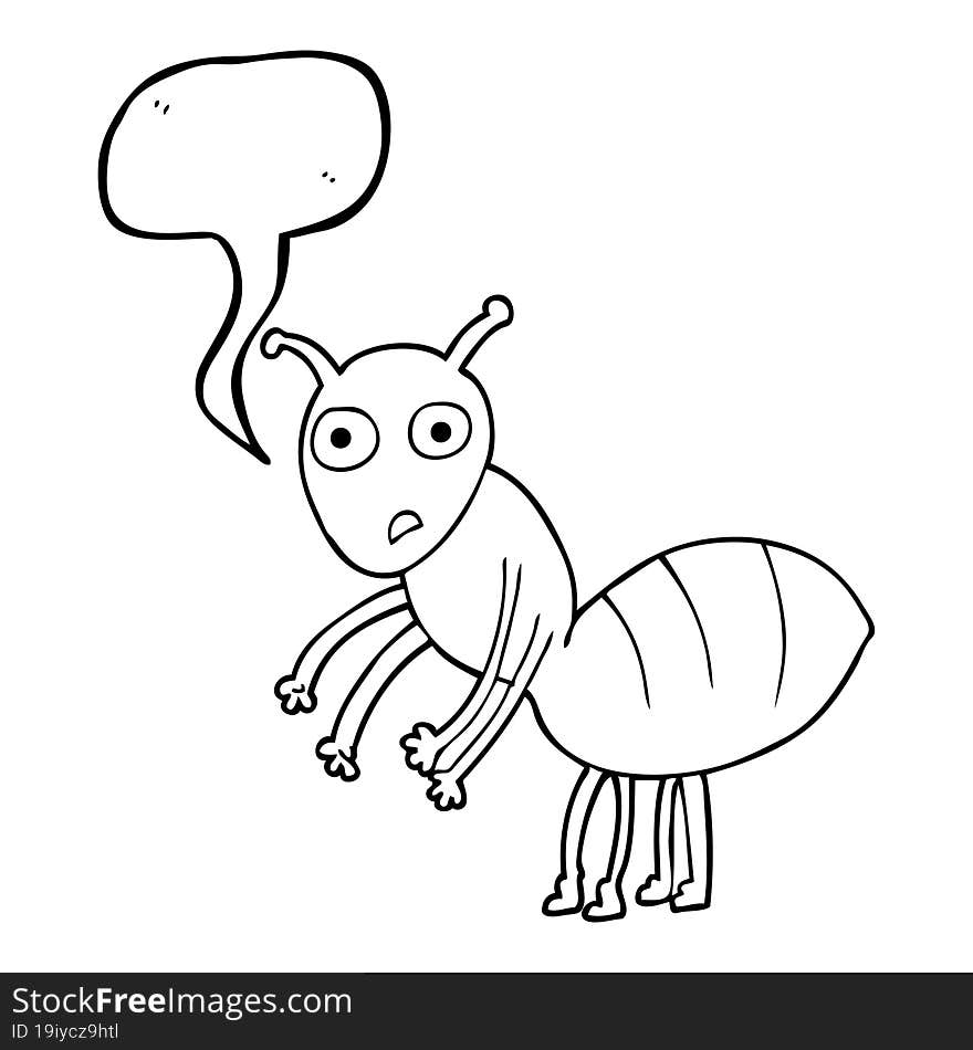 speech bubble cartoon ant