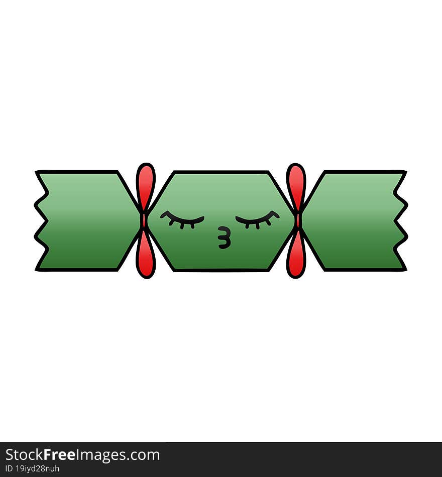 gradient shaded cartoon of a christmas cracker