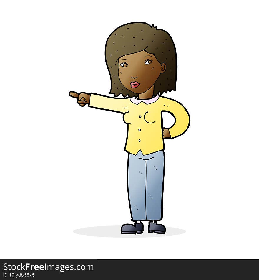 cartoon woman pointing