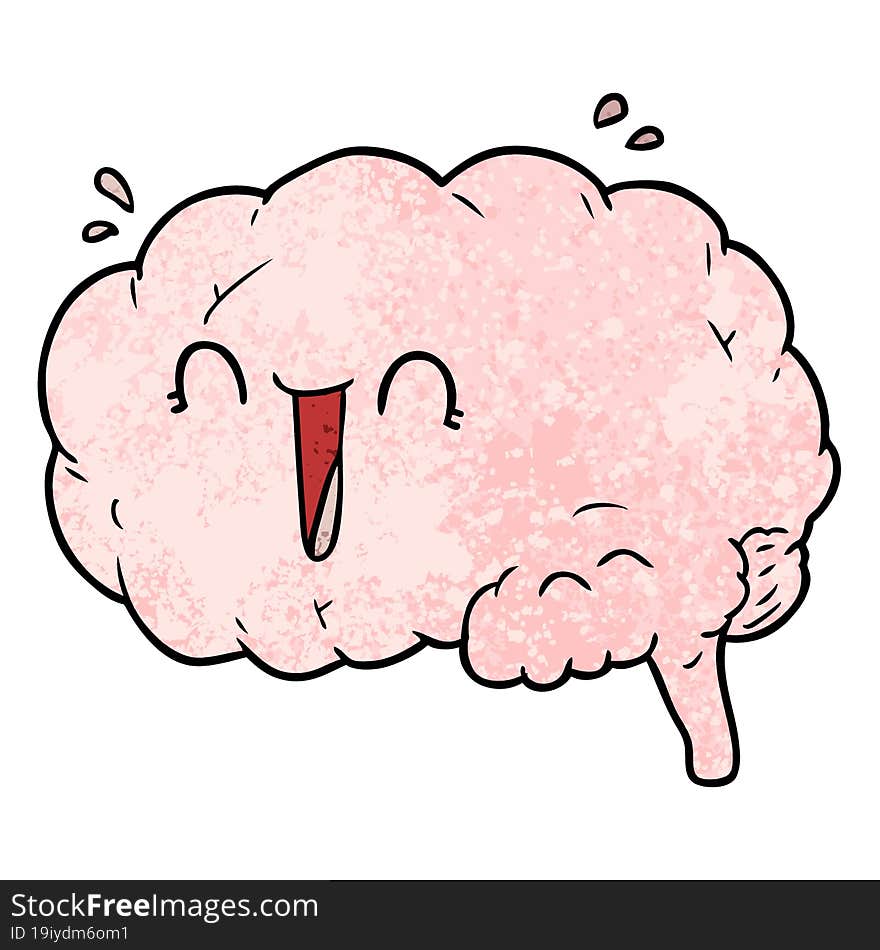 cartoon brain laughing. cartoon brain laughing