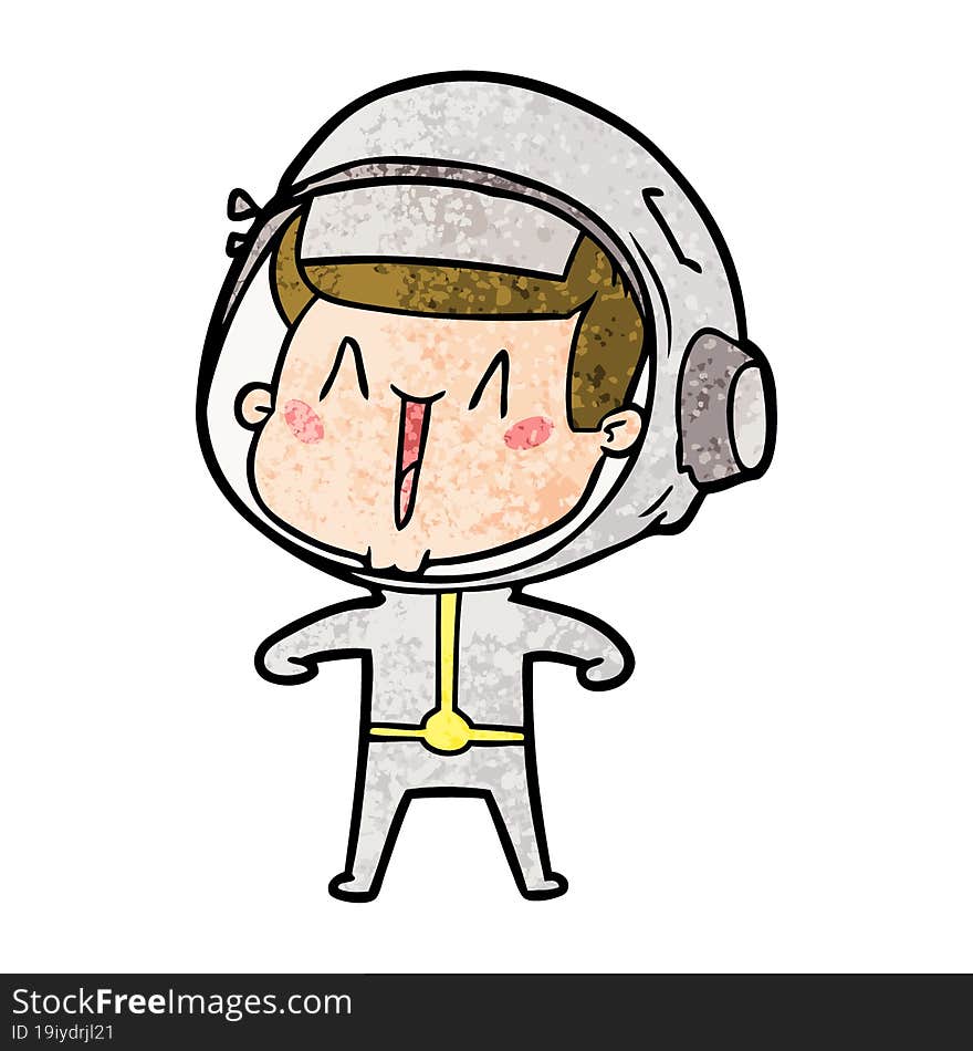 happy cartoon astronaut. happy cartoon astronaut