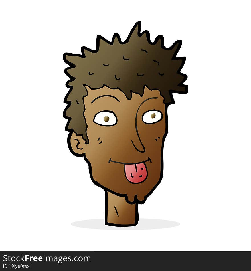 Cartoon Man Sticking Out Tongue