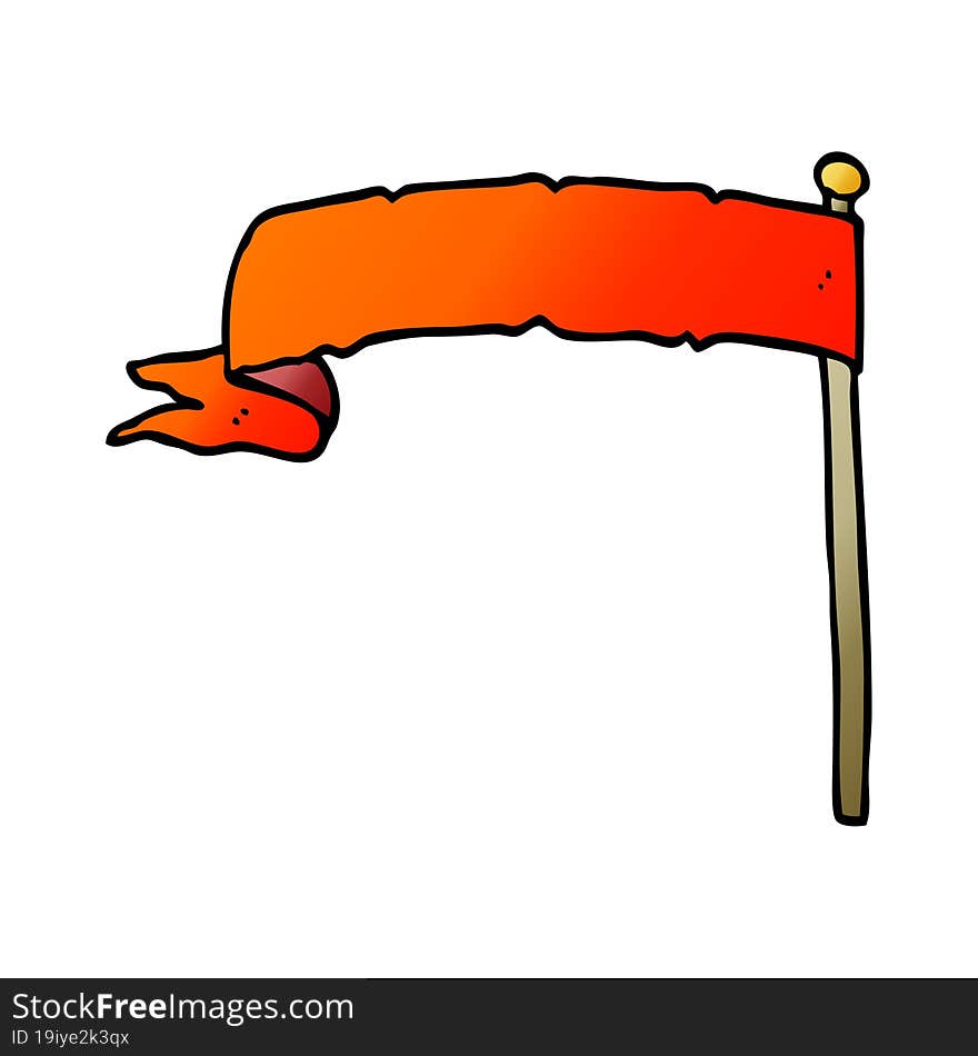 Cartoon Doodle Waving Flag