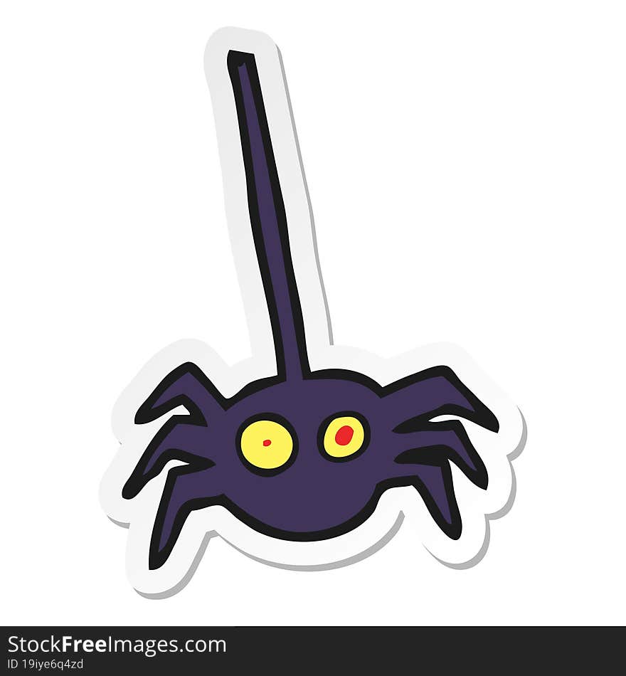 sticker of a cartoon halloween spider