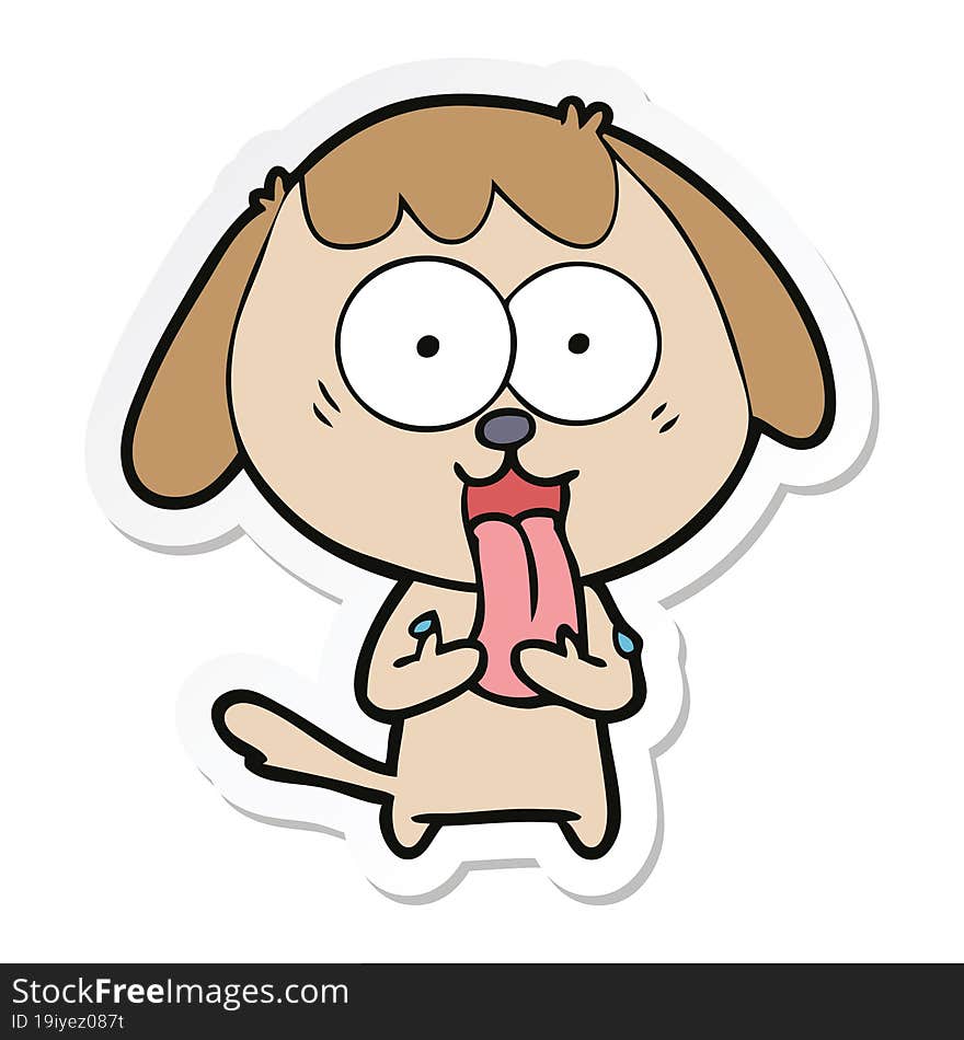 sticker of a cute cartoon dog