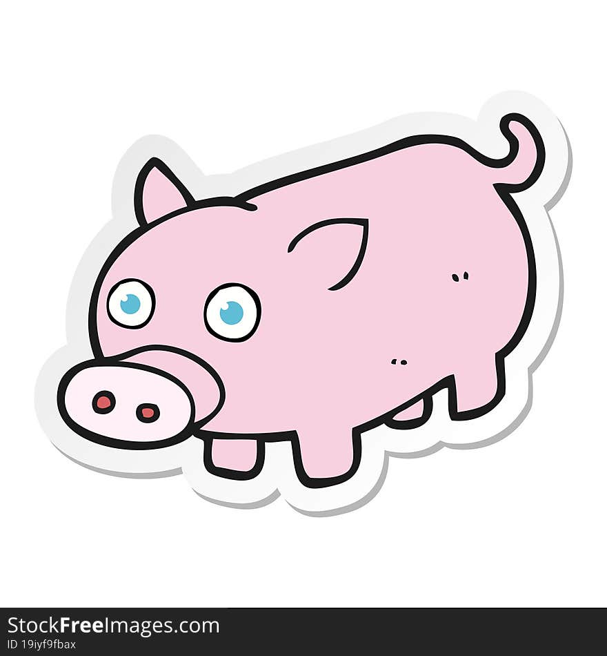 sticker of a cartoon piglet