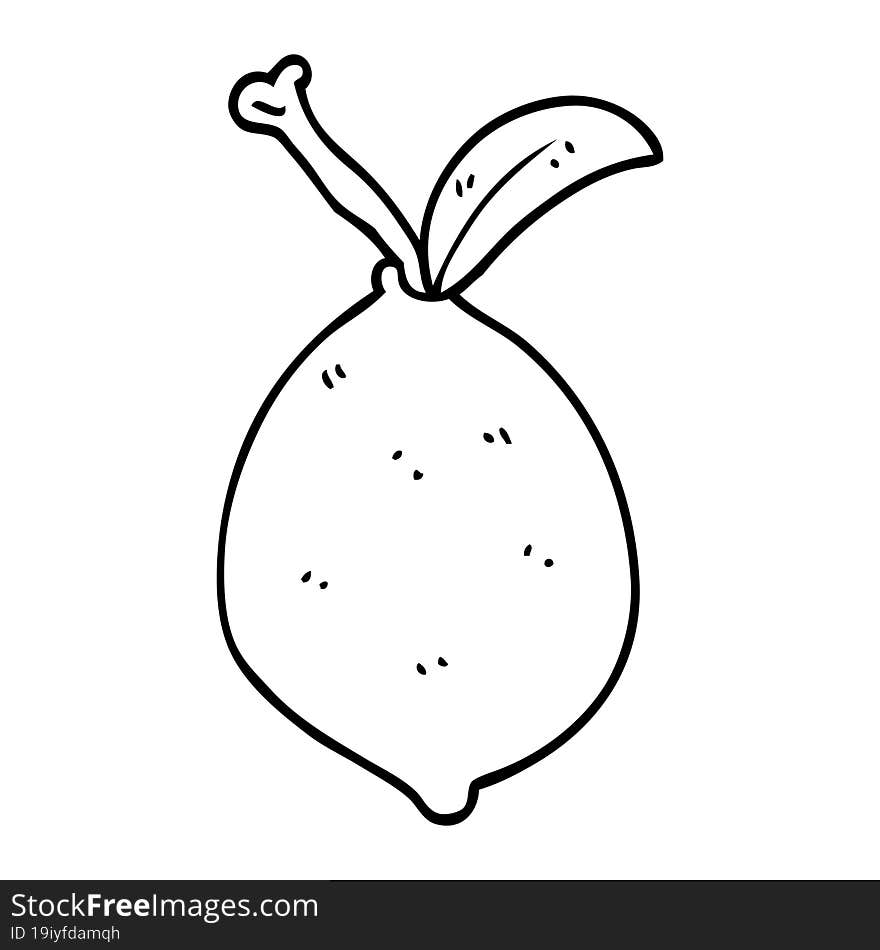 Line Drawing Cartoon Organic Lemon