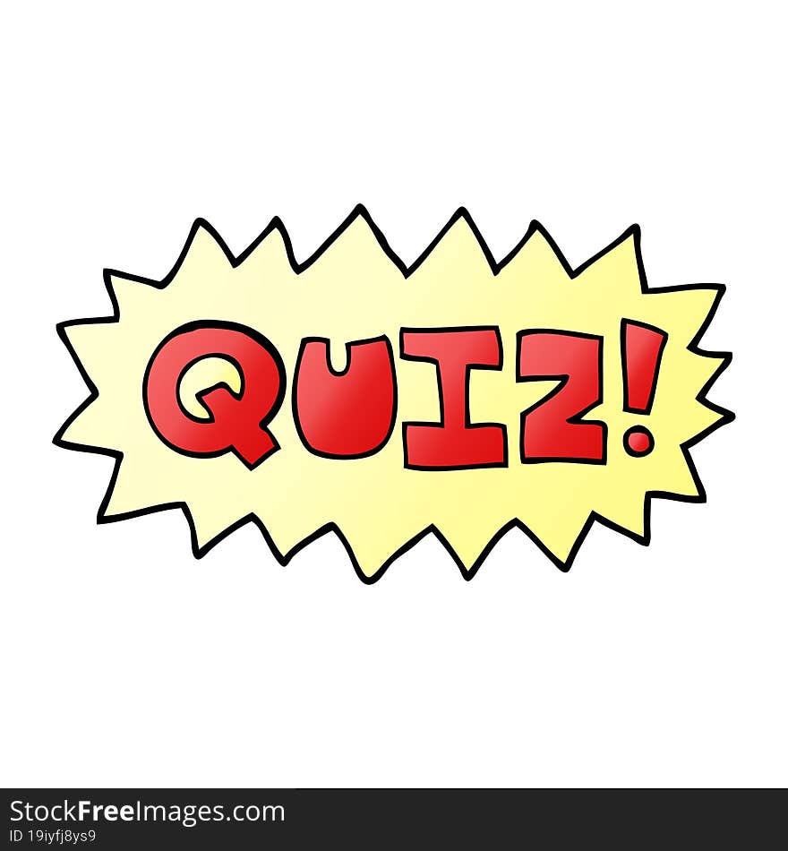 cartoon doodle quiz sign