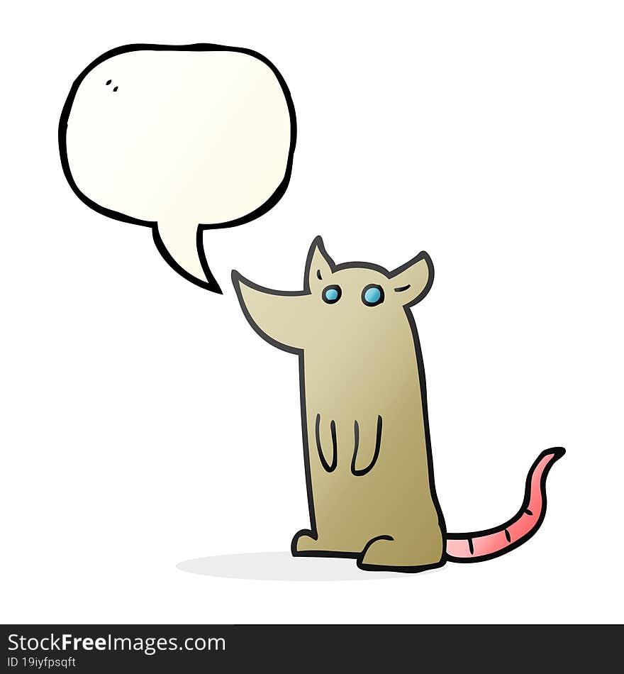 Speech Bubble Cartoon Mouse