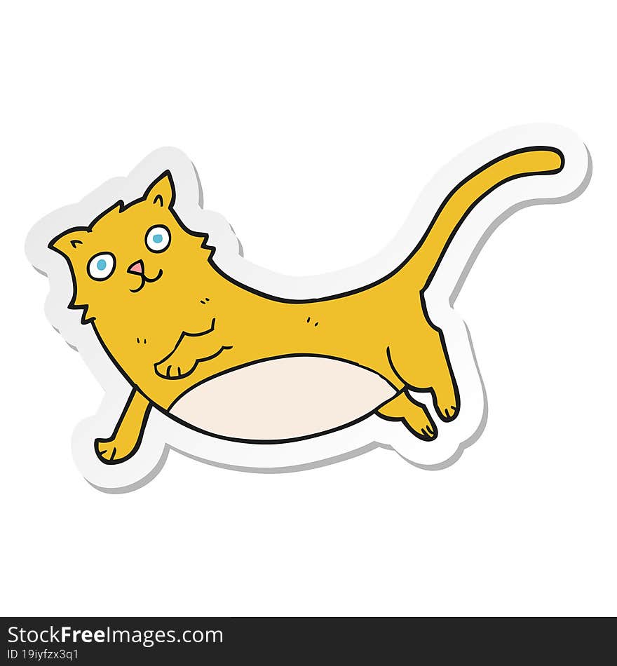 sticker of a cartoon cat