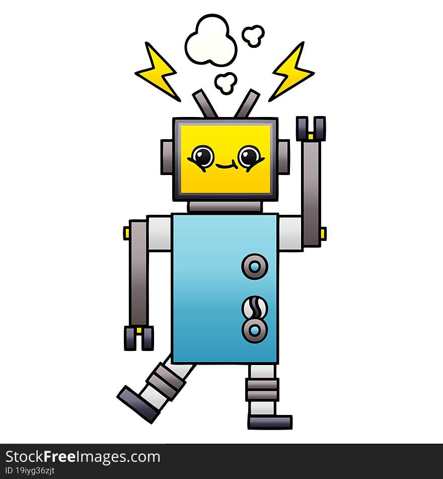 gradient shaded cartoon robot