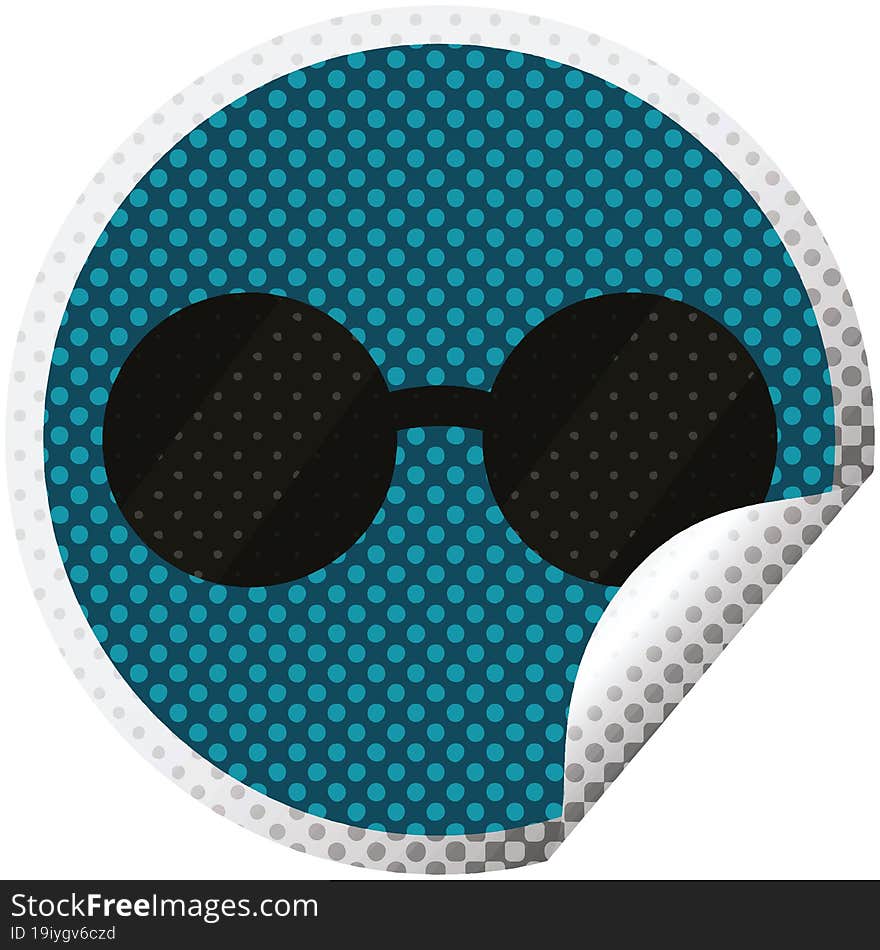 Sunglasses Graphic Circular Sticker