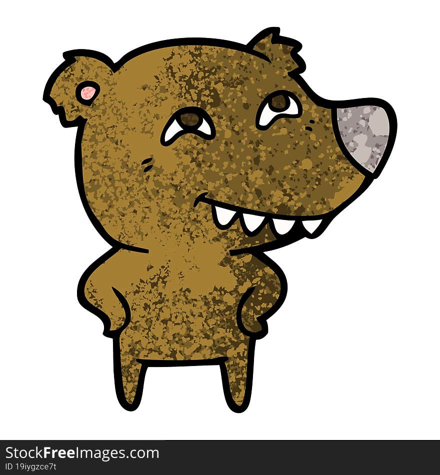 cartoon bear showing teeth. cartoon bear showing teeth