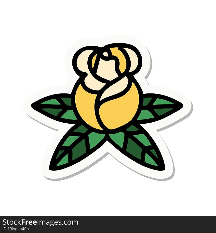 tattoo style sticker of a single rose