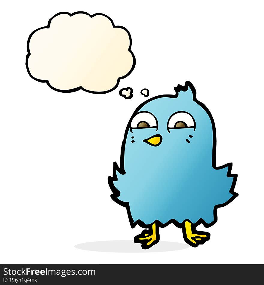 Funny Cartoon Bird With Speech Bubble