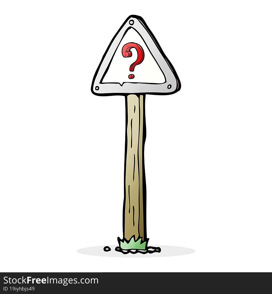 cartoon question mark sign