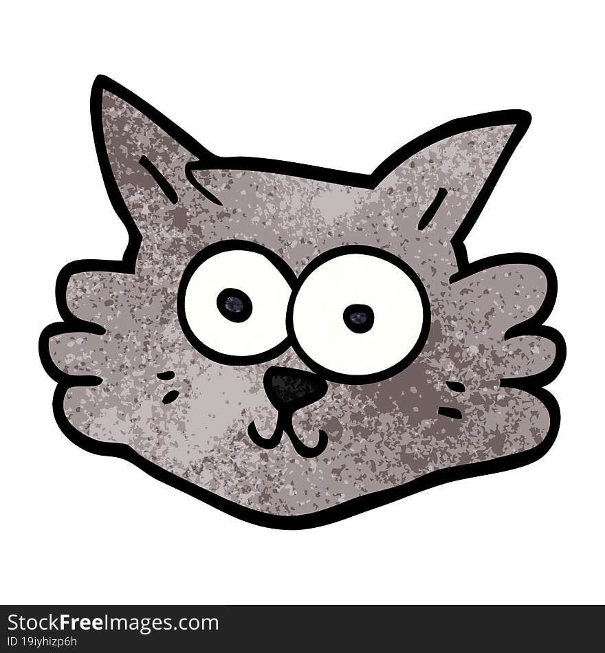 cartoon doodle cat face