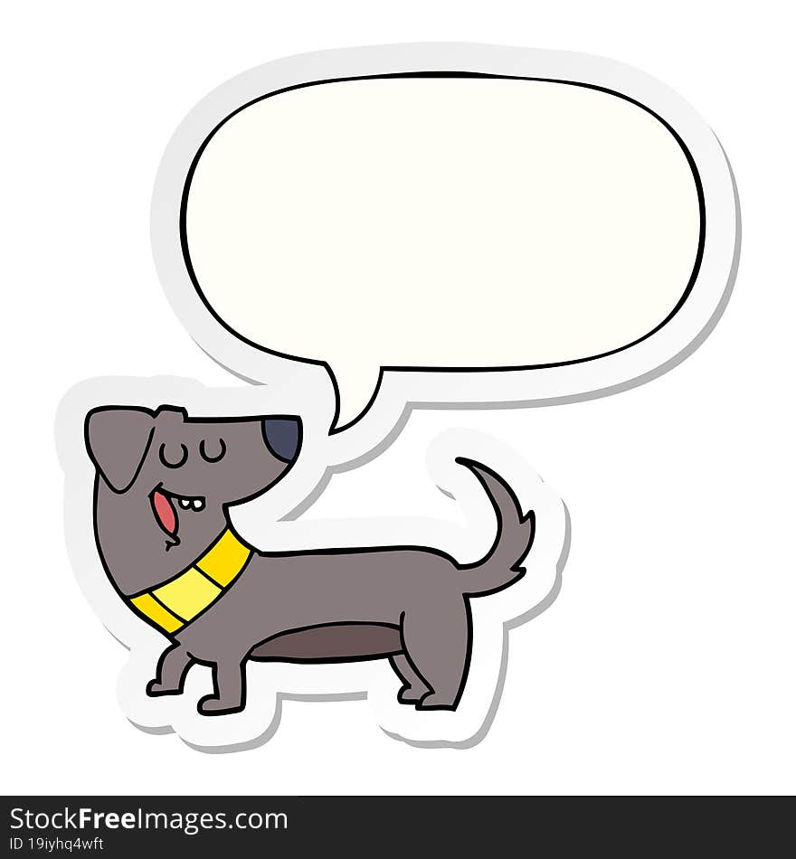 cartoon dog and speech bubble sticker