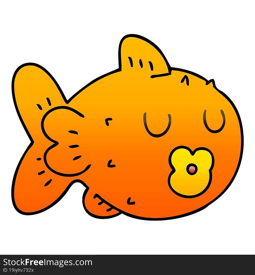 quirky gradient shaded cartoon fish