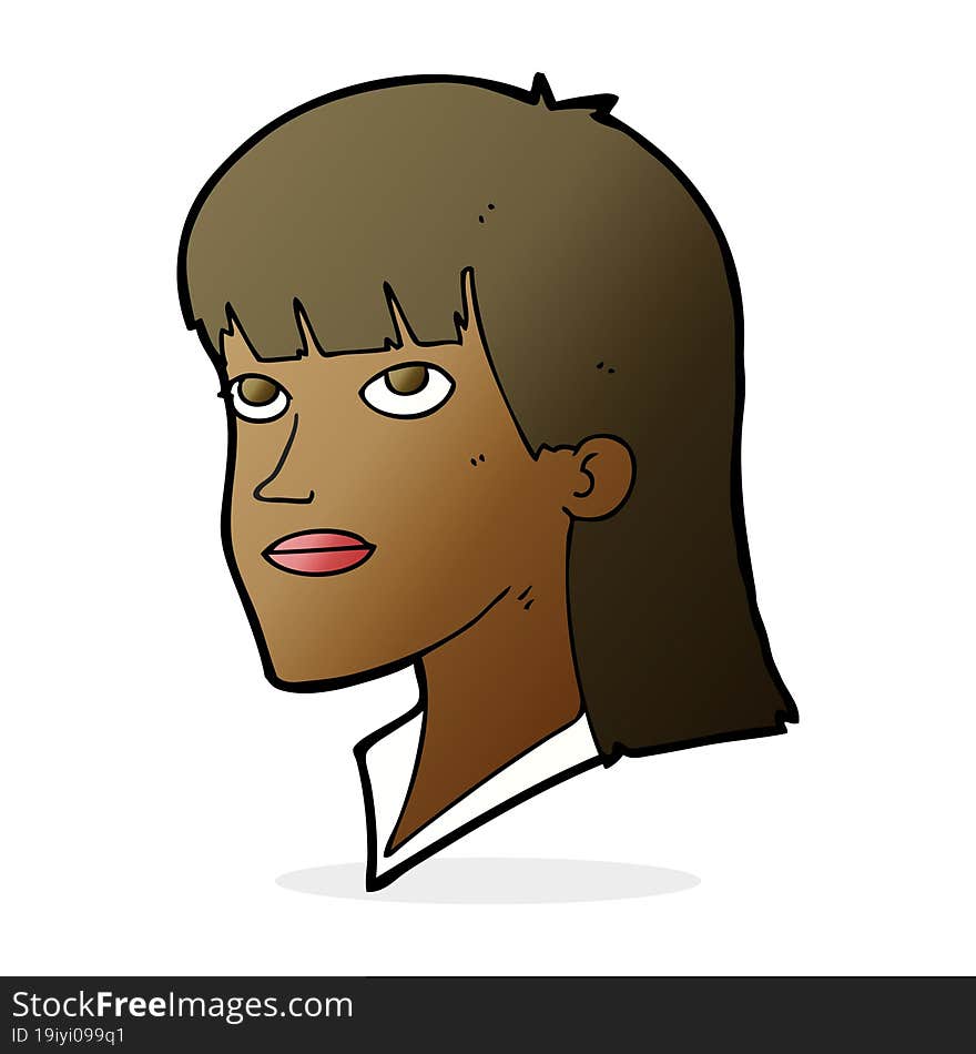 cartoon serious woman